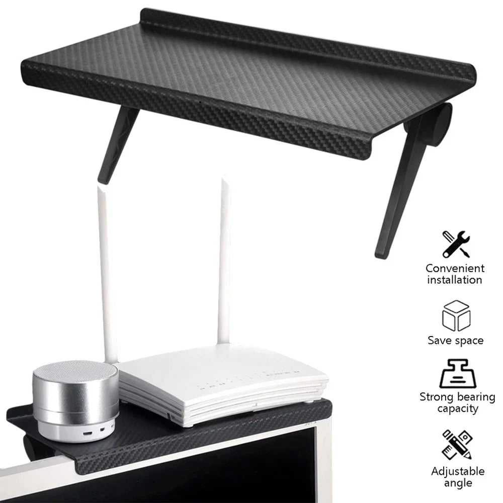 Adjustable Storage Rack At The Top Of The TV Screen, Computer Desktop Monitor Stand, TV Router Storage Rack, Home Manager